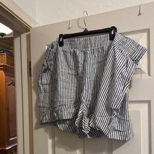 Old Navy Navy and White Striped Shorts